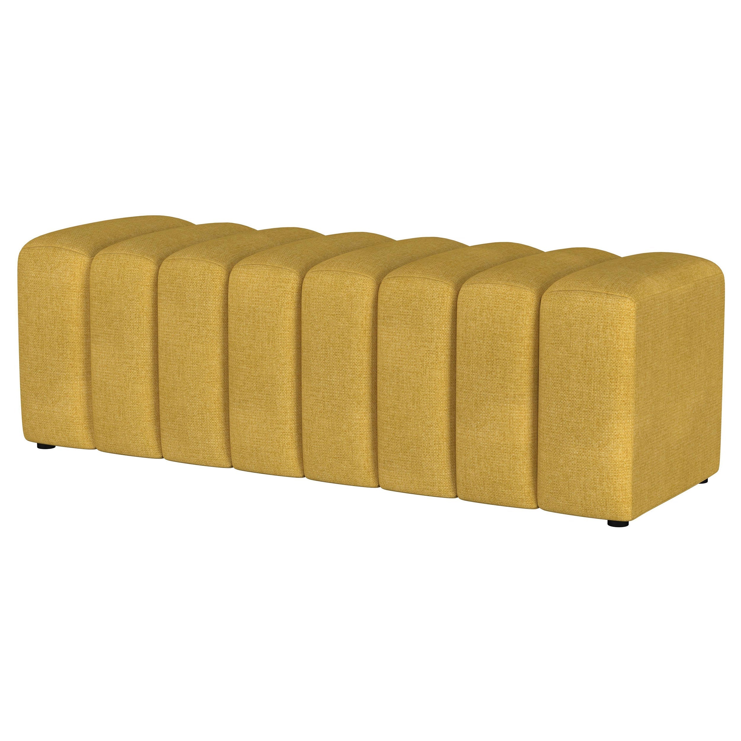 Summer Fabric Upholstered Tufted Accent Bench Charcoal