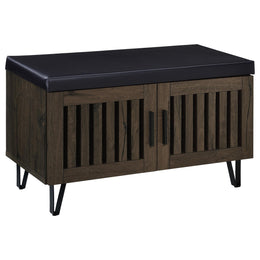 Brixton 2-door Padded Entryway Shoe Storage Bench Black