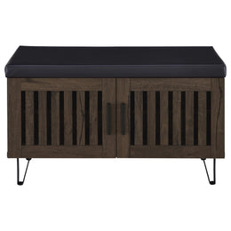 Brixton 2-door Padded Entryway Shoe Storage Bench Black