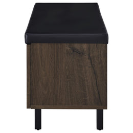 Brixton 2-door Padded Entryway Shoe Storage Bench Black