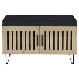Brixton 2-door Padded Entryway Shoe Storage Bench Black