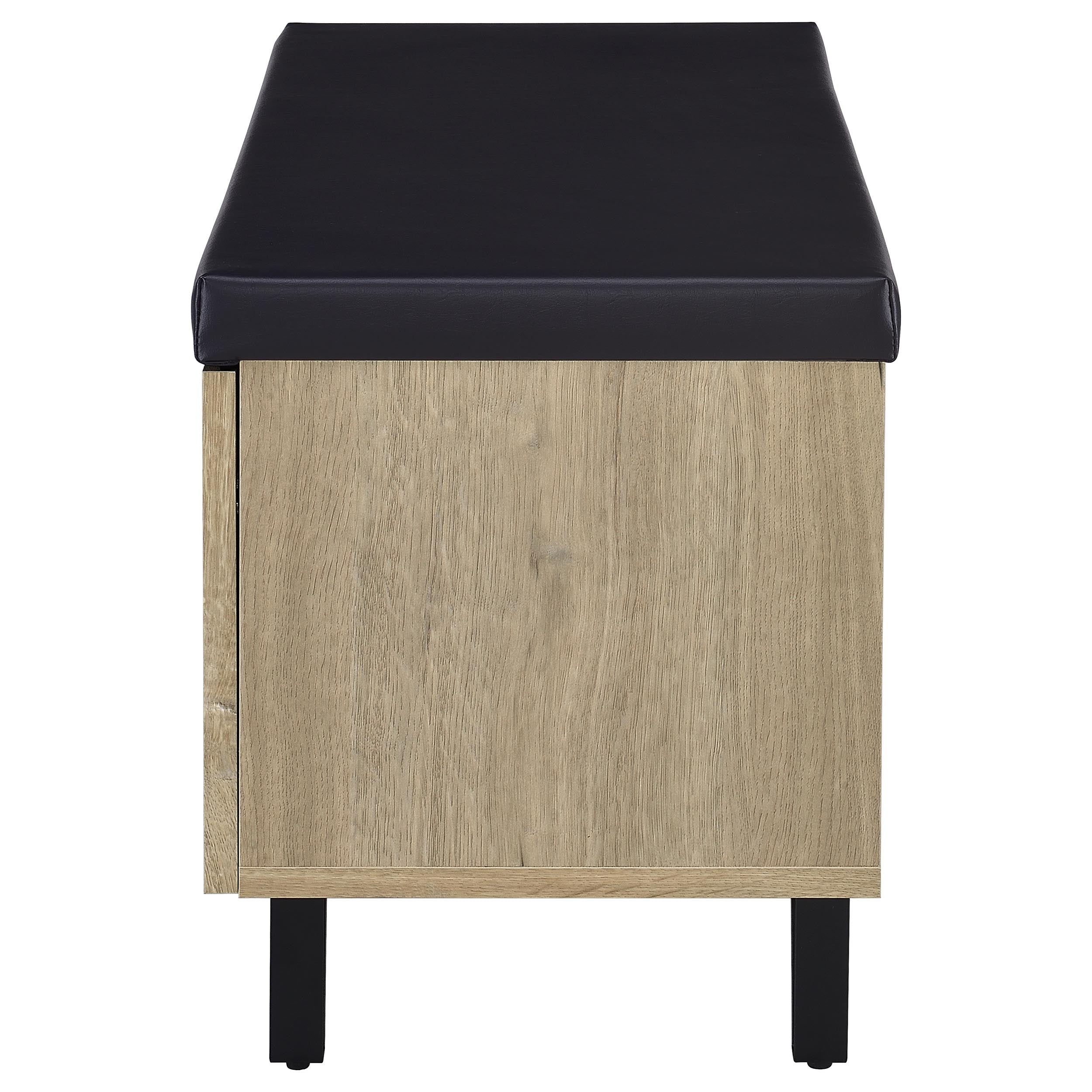Brixton 2-door Padded Entryway Shoe Storage Bench Black
