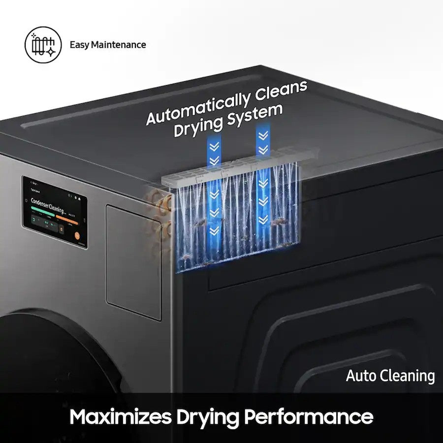 Samsung - 5.3 cu. ft. Bespoke AI Ventless Smart All-In-One Front Load Washer/Electric Dryer Combo with Ventless Heat Pump - Dark Steel