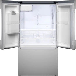 Bosch - 100 Series 36 in. Wide 26 Cu. Ft. French Door Bottom Freezer Smart Refrigerator with External Ice and Water - Stainless Steel