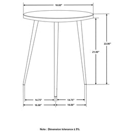 Acheson Round Marble Top Side Table White and Gold