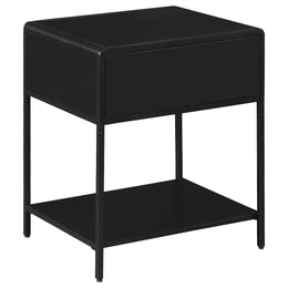 Amherst 1-drawer Radio Weave Cane Metal Bedside Table