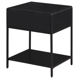 Amherst 1-drawer Radio Weave Cane Metal Bedside Table