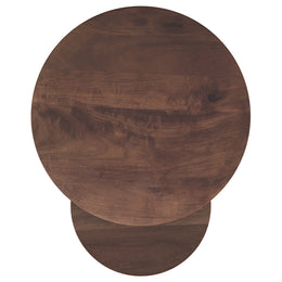 Yency Round Mango Wood Nesting Table Set Dark Brown