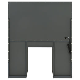 Acena 7-drawer Vanity Set with Lighting Black High Gloss