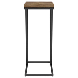 Sergio Engineered Wood C-Shaped Side Table Rustic Tobacco