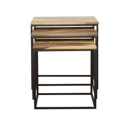Belcourt Square Nesting Tables Natural and Black