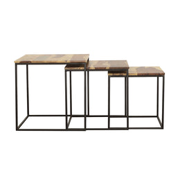 Belcourt Square Nesting Tables Natural and Black