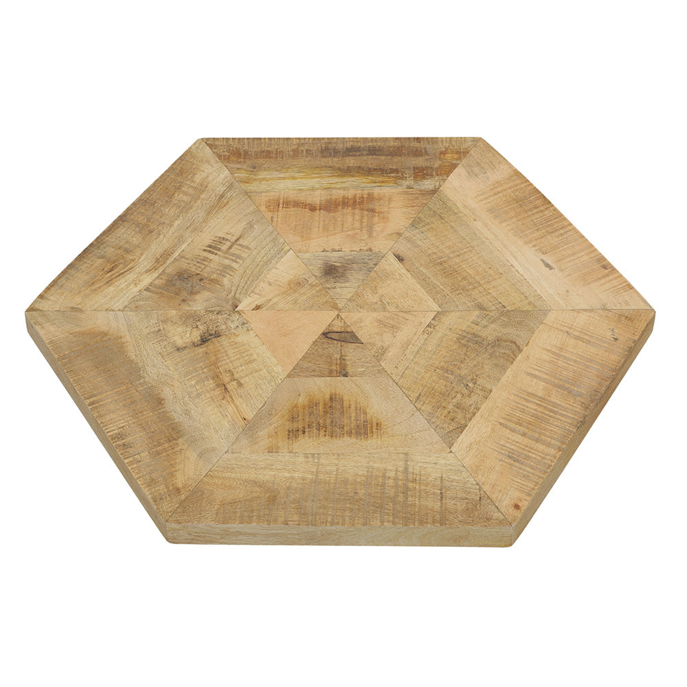 Adger Hexagonal Nesting Tables Natural and Black