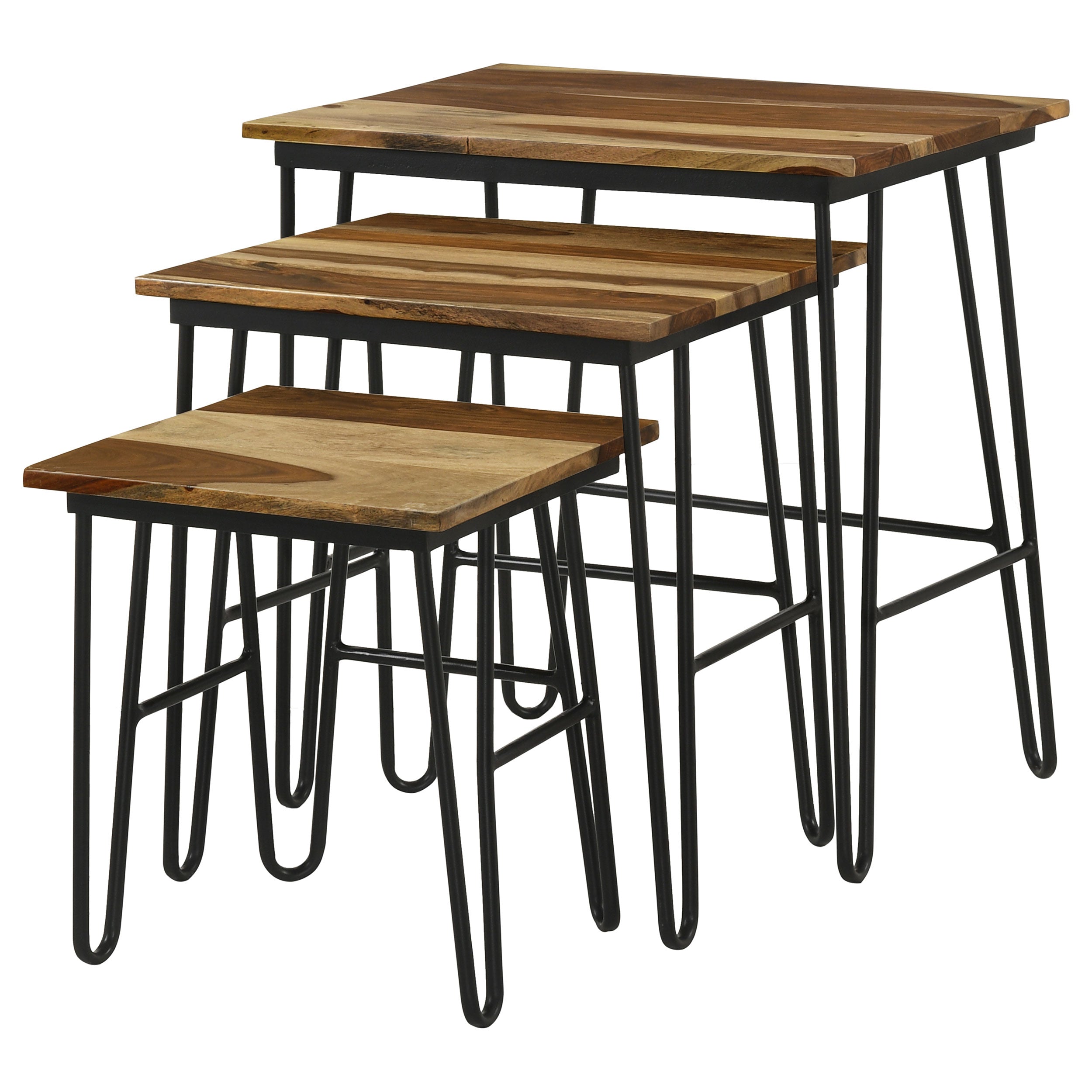 Nayeli Solid Sheesham Wood Nesting Tables Natural