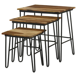 Nayeli Solid Sheesham Wood Nesting Tables Natural