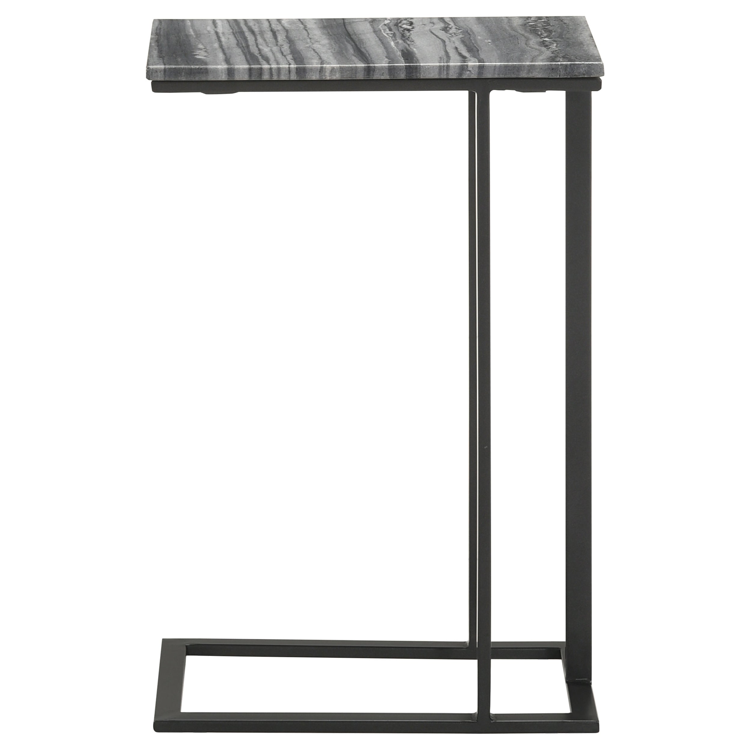 Vicente Marble Top C-Shaped Sofa Side Table Green