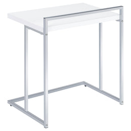Dani Rectangular C-Shaped Sofa Side Table Rustic Nutmeg