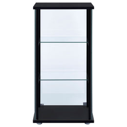 Cyclamen 3-shelf Clear Glass Curio Display Cabinet Black