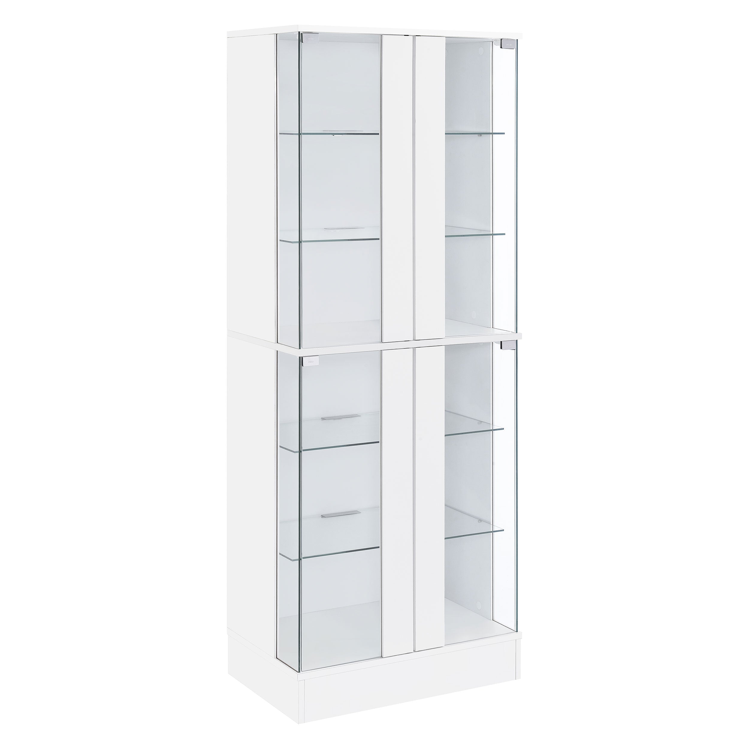 Cabra 4-door LED Curio Display Cabinet Black High Gloss
