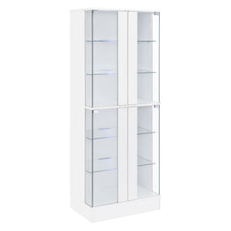 Cabra 4-door LED Curio Display Cabinet Black High Gloss