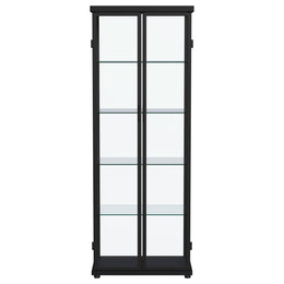 Aero 4-shelf Display Curio Cabinet with LED Lighting Black