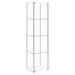 Bellatrix 4-shelf Clear Glass Curio Cabinet Cappuccino