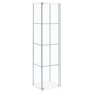 Bellatrix 4-shelf Clear Glass Curio Cabinet Cappuccino