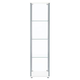 Bellatrix 4-shelf Clear Glass Curio Cabinet Cappuccino