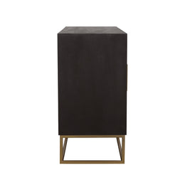 Zara 2-door 57-inch Wood Accent Storage Cabinet Black Walnut