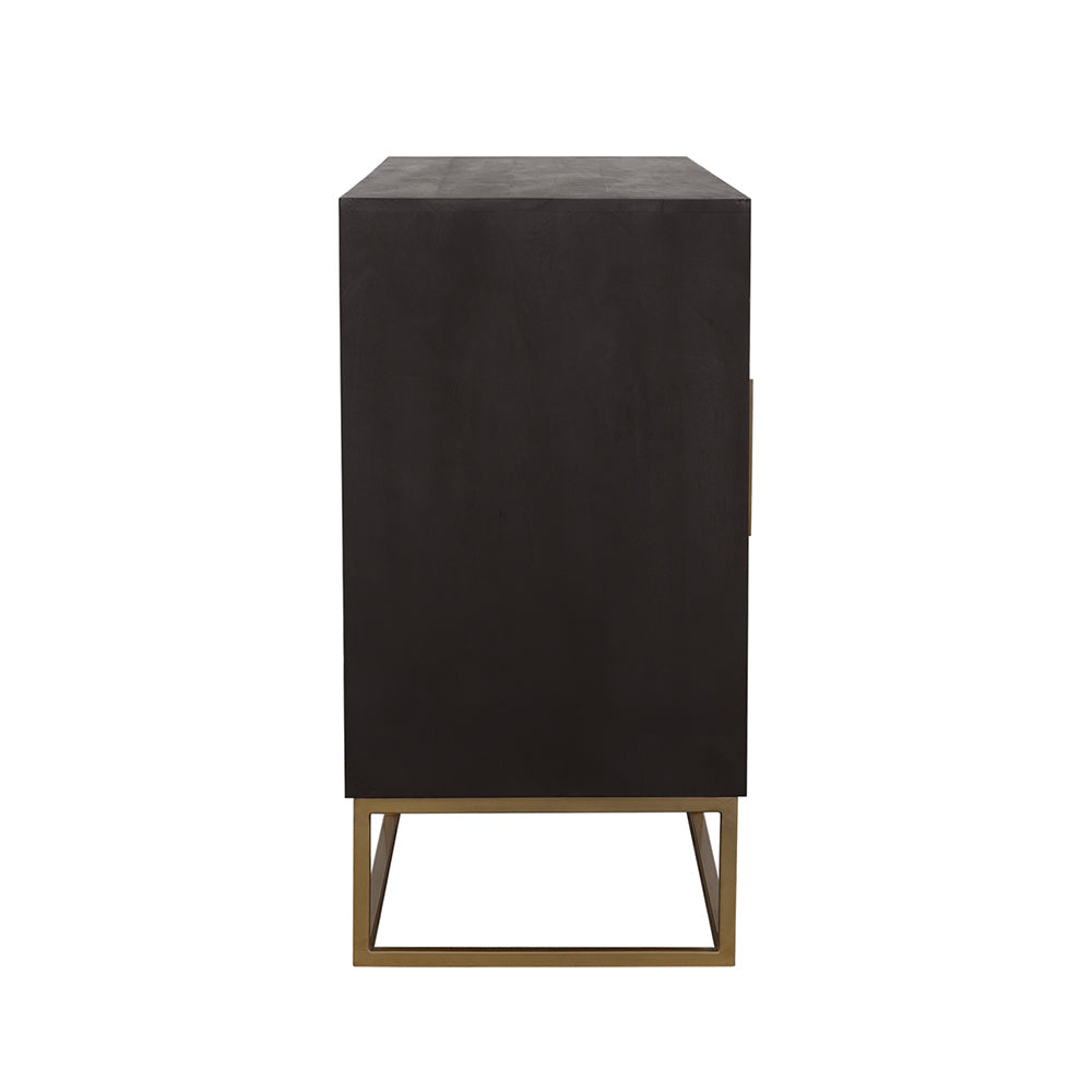 Zara 2-door 57-inch Wood Accent Storage Cabinet Black Walnut