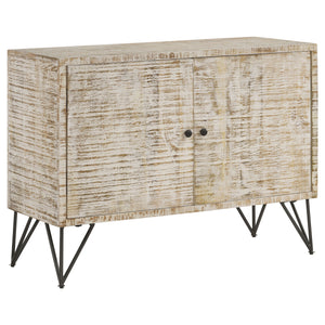 Eileen 2-door Wood Storage Accent Cabinet White Washed
