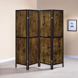 Deepika 4-Panel Room Divider Folding Screen Grey Driftwood
