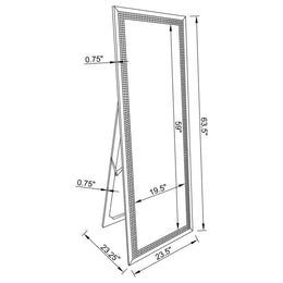 Giddish 24 x 64 Inch Length Standing Mirror Silver