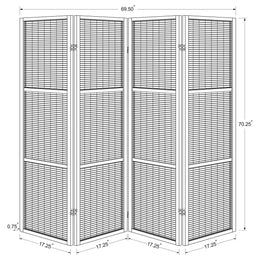 Browning 4-panel Bamboo Room Divider Folding Screen Walnut