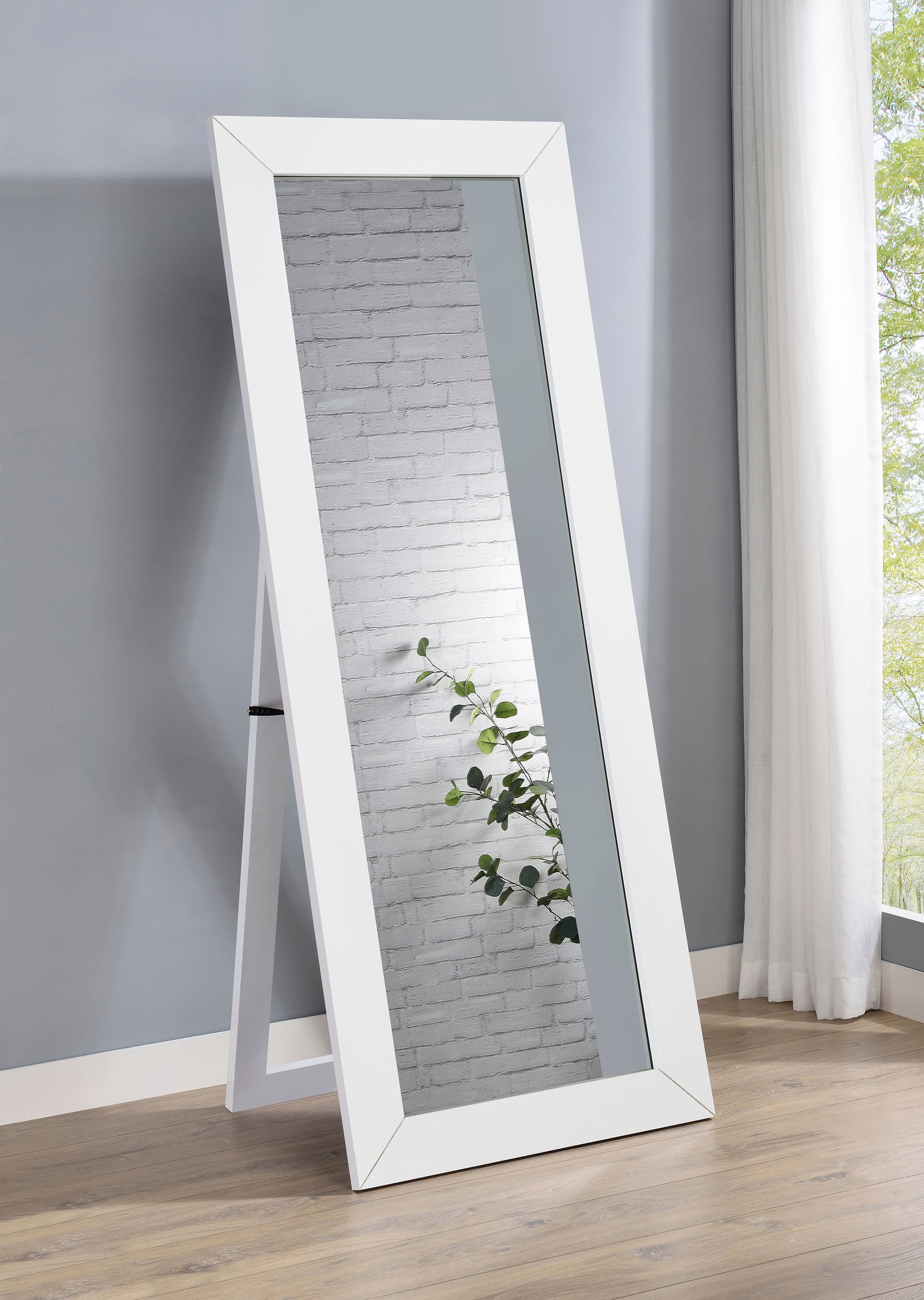 Cadence Tempered Glass Length Mirror Grey Washed Oak