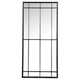 Annetta 24 x 52 Inch Window Pane Floor or Wall Mirror Black