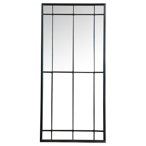Annetta 24 x 52 Inch Window Pane Floor or Wall Mirror Black