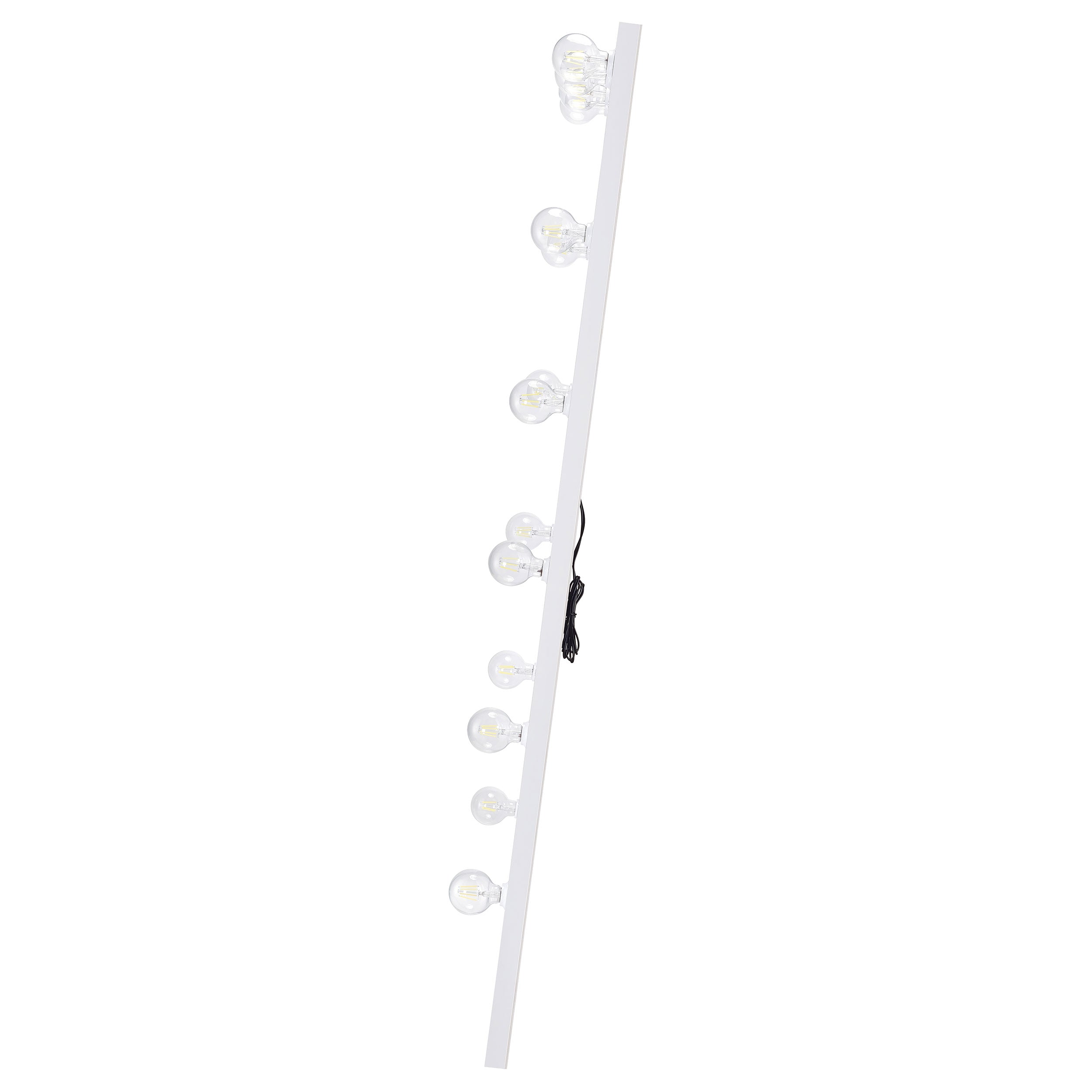 Zayan 32 x 71 Inch Floor Mirror LED Lighting Black Gloss
