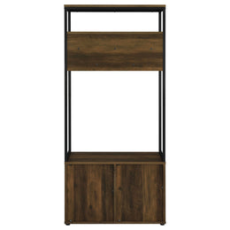 Quincy 2-door Coat Rack Hall Tree Storage Bench Dark Pine