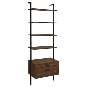 Owens 96-inch 4-shelf Storage Wall Bookshelf Walnut