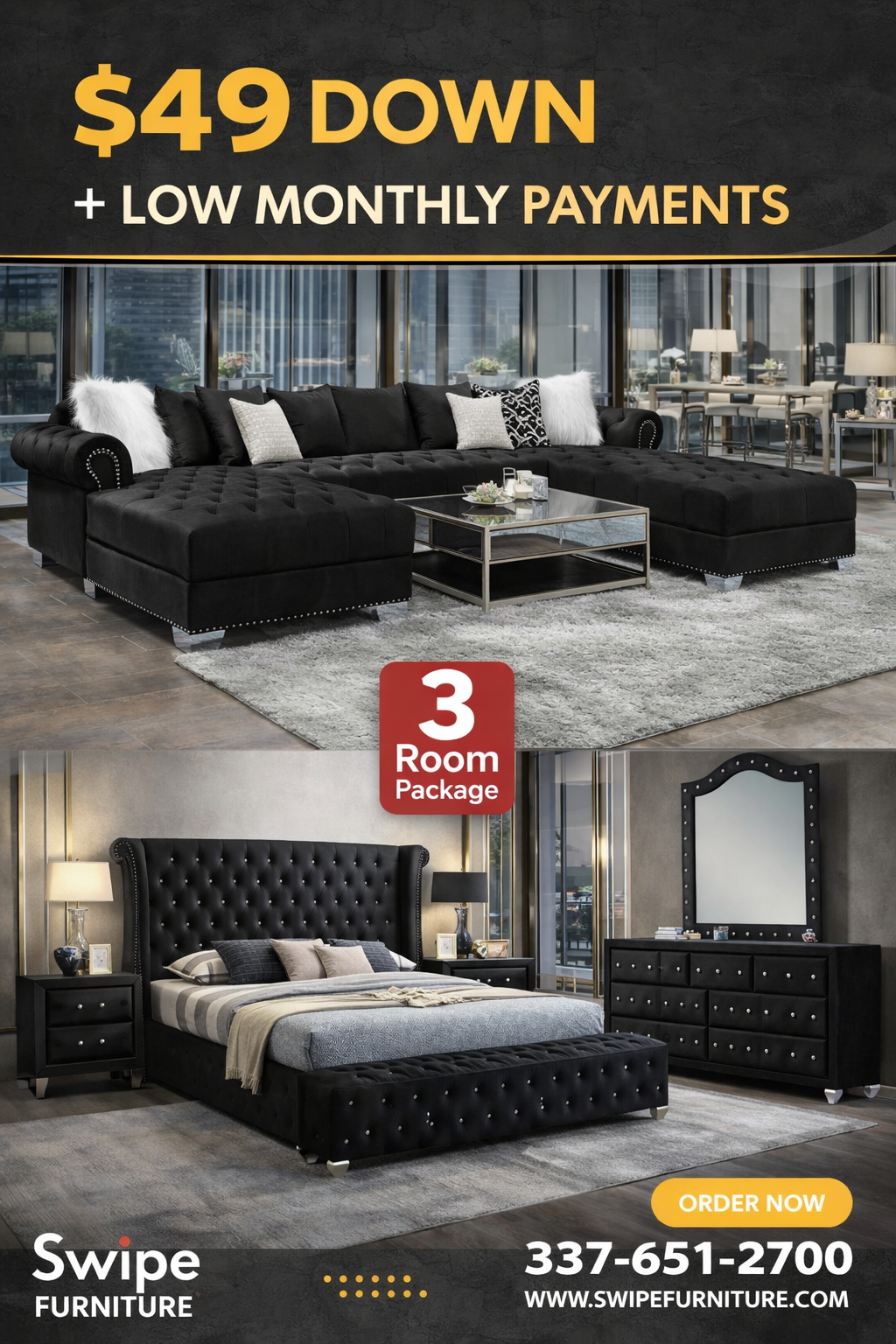 5th avenue 3 Room Package Free Mattress