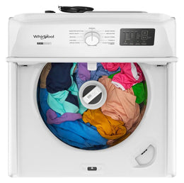 Package - Whirlpool - 4.3 Cu. Ft. High-Eficiency Top Load Washer with 2-in-1 Removable Agitator and Soft Close Glass Lid and 7.0 Cu. Ft. Electric Dryer with Adaptive Dry and Top Venting - White