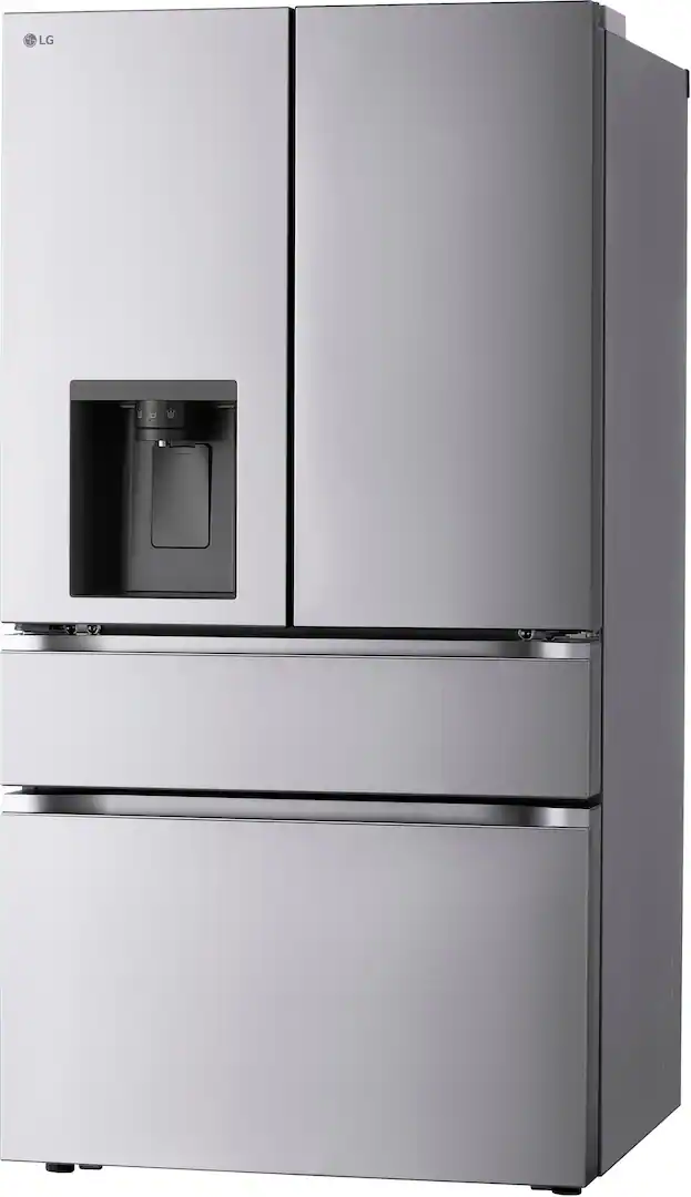 LG - 36-in Wide Standard-Depth MAX 28.6 Cu. Ft. 4-Door French Door Refrigerator Smart Refrigerator with Full Convert Drawer - PrintProof Stainless Steel Look