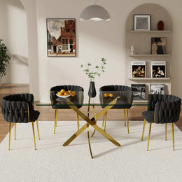 Ashveen Rectangular Restaurant Dining Set (Black)