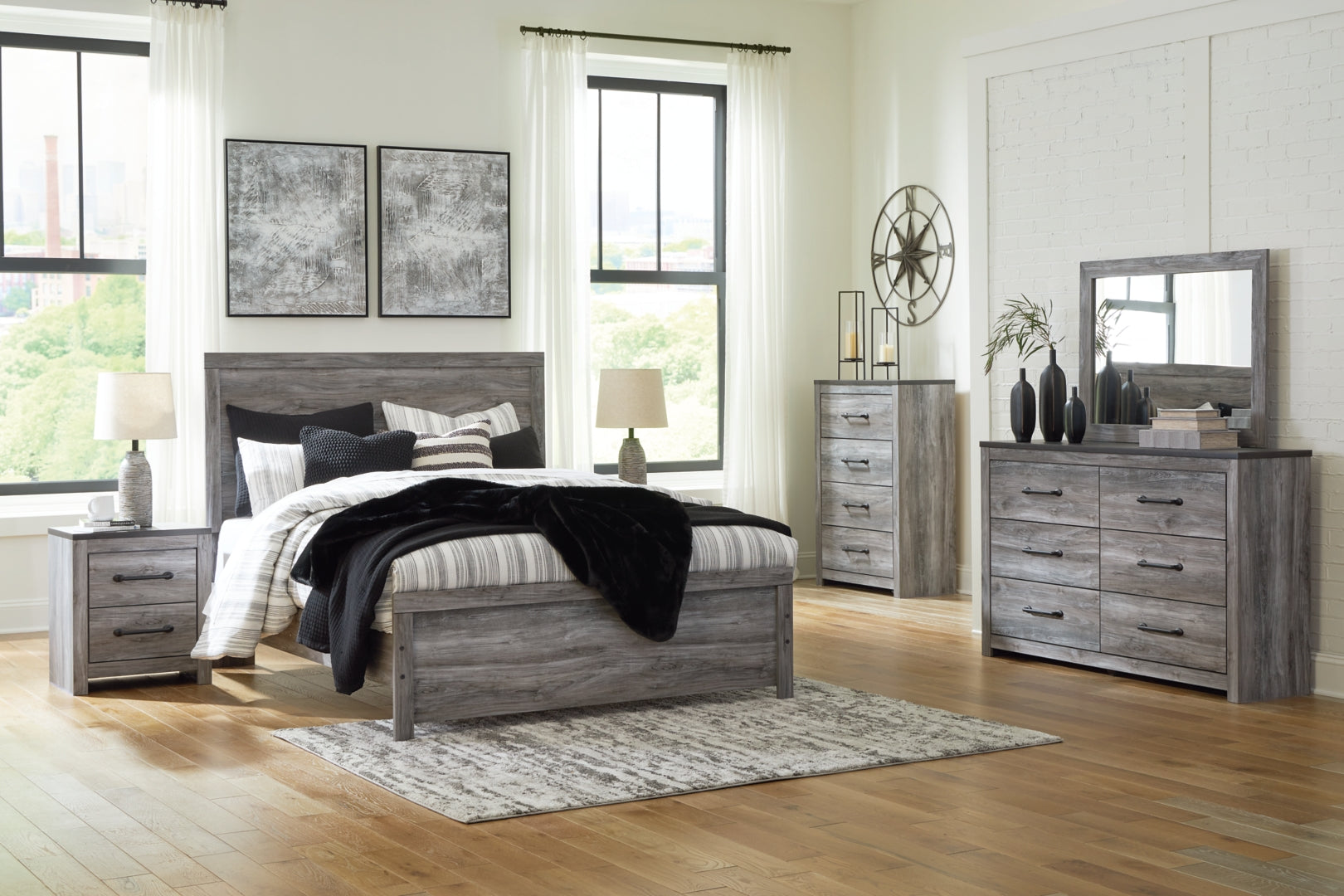 Bronyan Grey Panel Bedroom Set