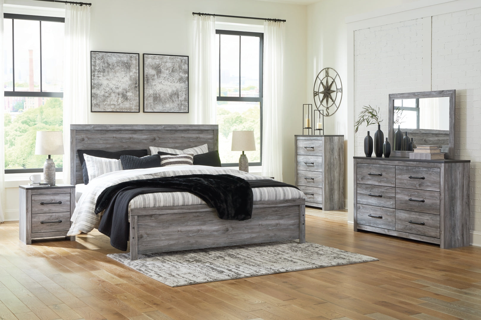 Bronyan Grey Panel Bedroom Set