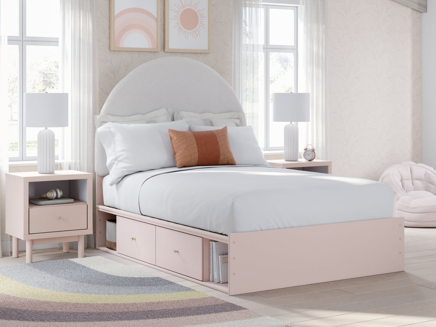 Wistenpine Upholstered Panel Bed with Storage
