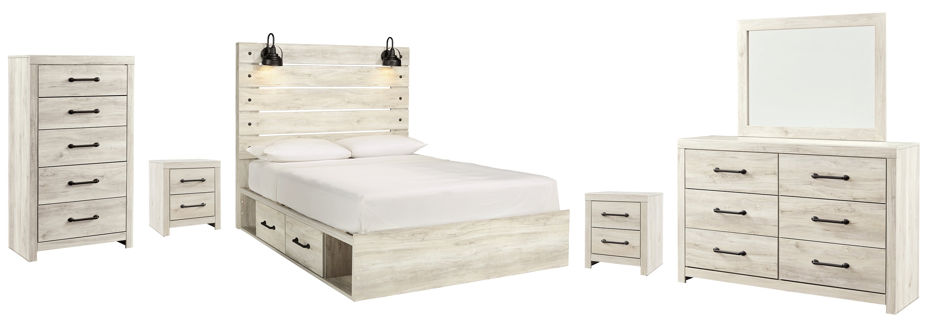 Cambeck Beige Panel Bedroom Set with Storage
