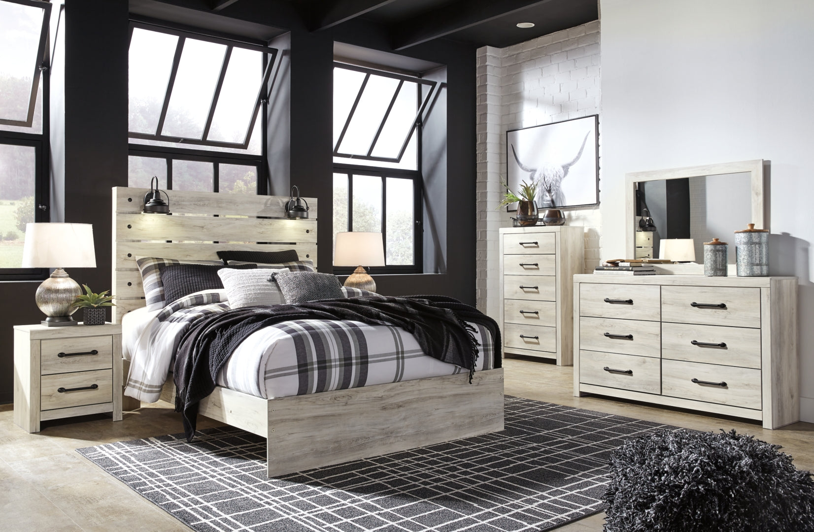 Cambeck Beige Panel Bedroom Set with Storage