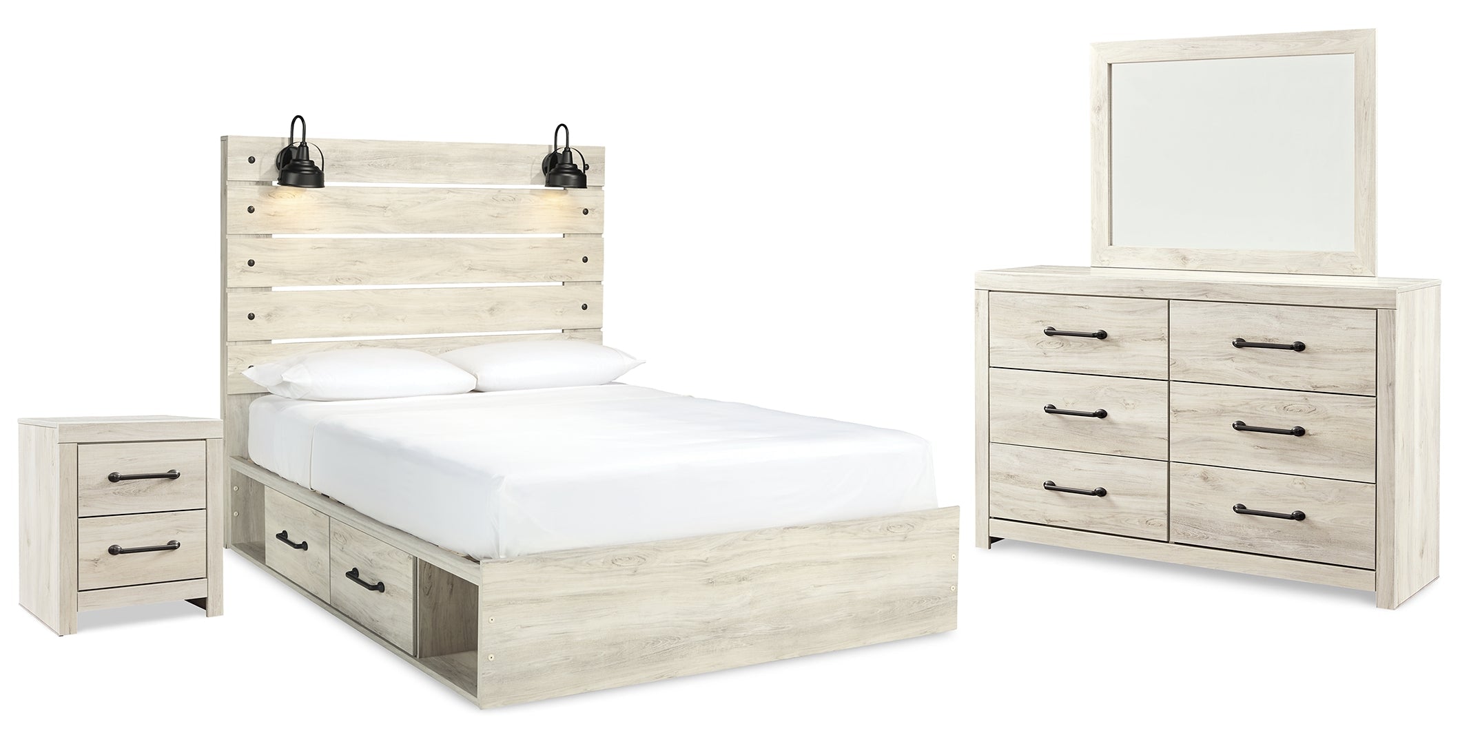 Cambeck Beige Panel Bedroom Set with Storage